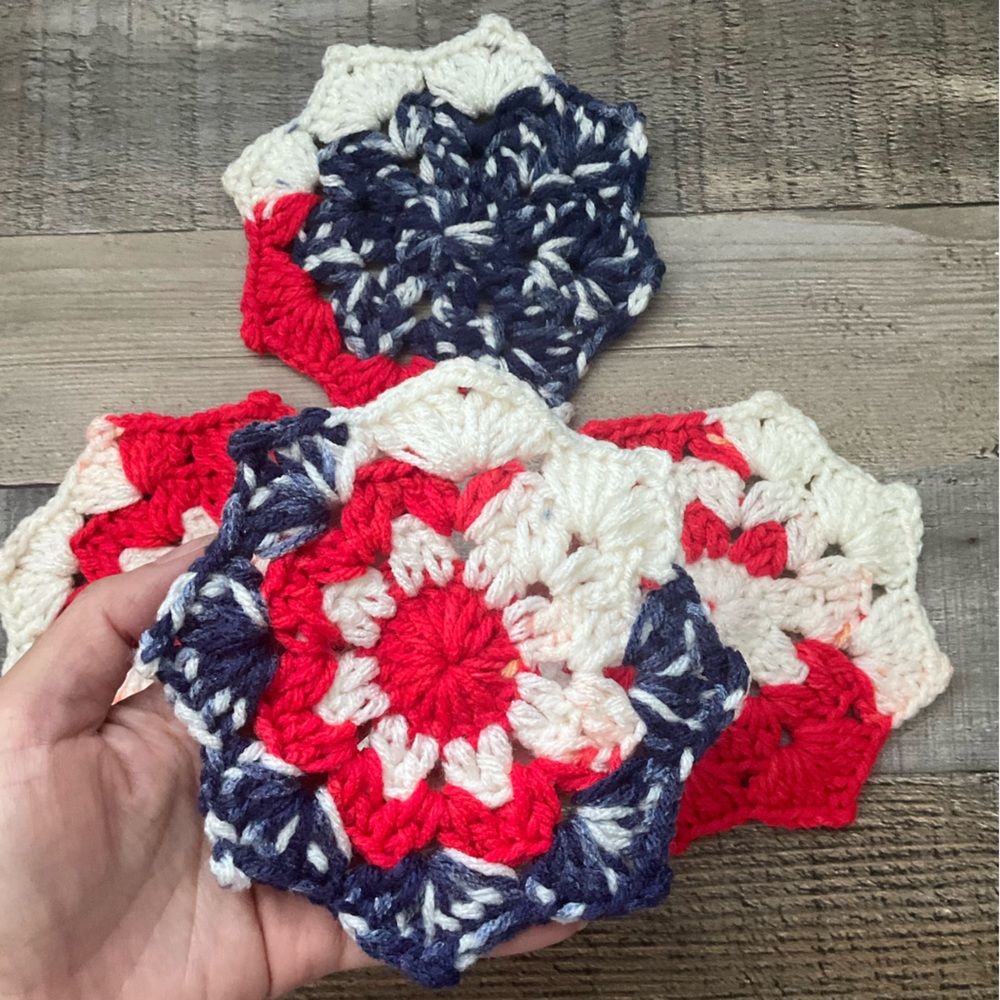 Patriotic Americana Handmade Coasters Set 4 Pack